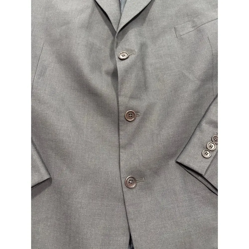 Brooks Brothers 346 Mens Gray Wool Stretch Sport Coat Blazer 50L 3 Button